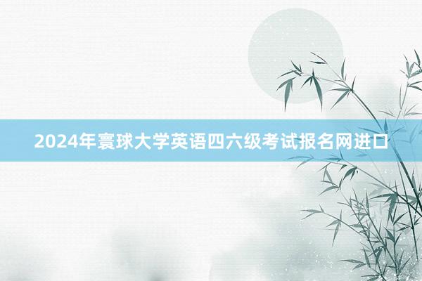 2024年寰球大学英语四六级考试报名网进口
